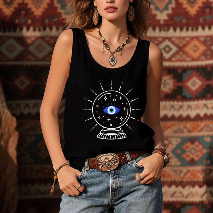 Olivenorma Magical Eye Crystal Ball Graphics Racerback Soft Tank Top - image 1