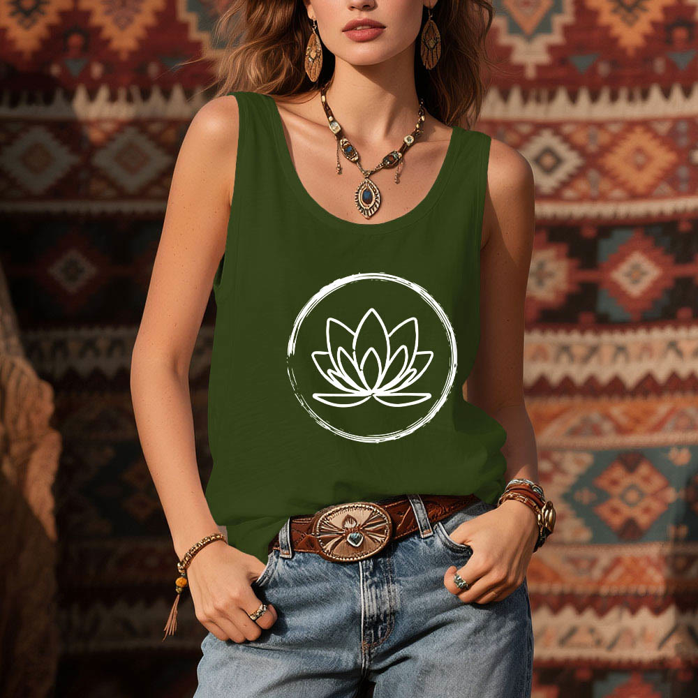 Olivenorma Lotus Flowers Peaceful Spiritual Tank Top - image 12