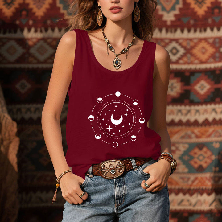 Olivenorma Celestial Moon Phases Woman Racerback Tank Top - image 10