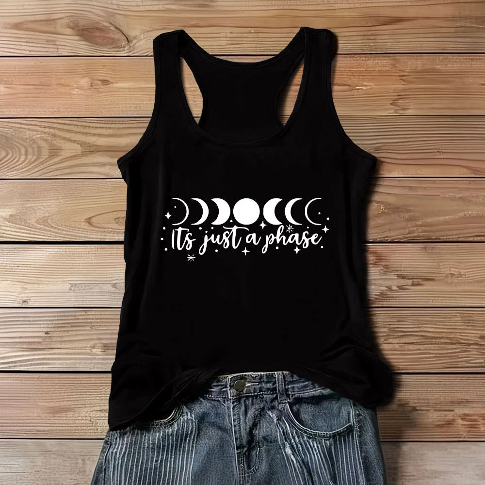 Olivenorma "it's just a phase" Positive Thoughts Soft Comfort Tank T-Shirt - Black - 3XL - image 0