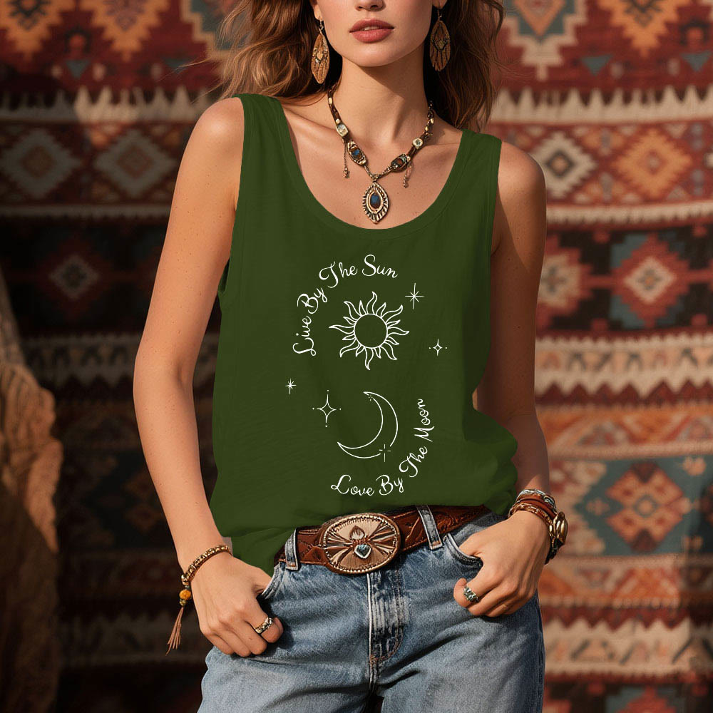 Olivenorma "Live By The Sun, Love By The Moon" Moon & Sun Comfort Tank Top - image 1