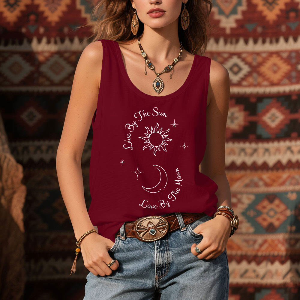 Olivenorma "Live By The Sun, Love By The Moon" Moon & Sun Comfort Tank Top - image 12