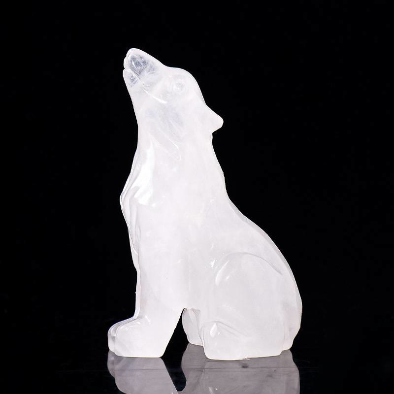 Olivenorma Natural Crystal Little Wolf Boy Gemstone Decoration