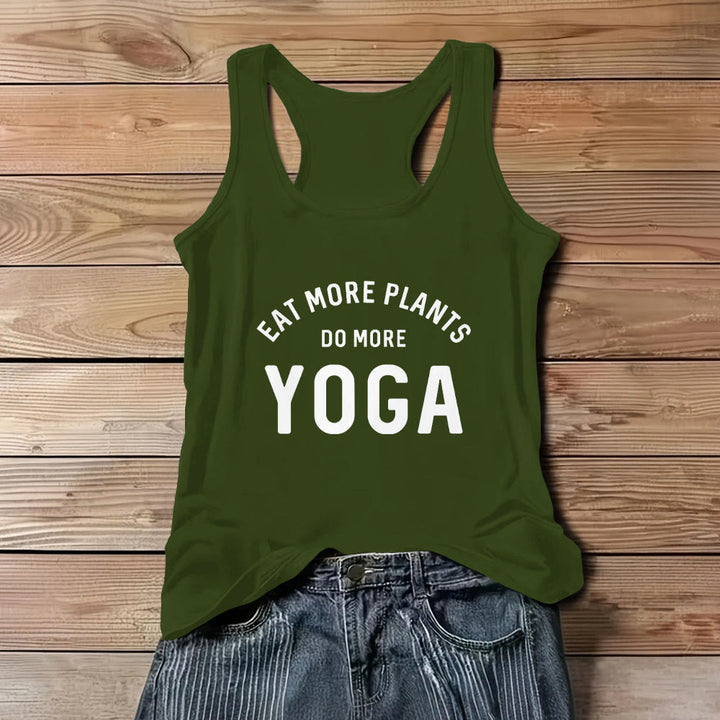 Olivenorma "EAT MORE PLANTS, DO MORE YOGA" Sleeveless T-Shirts Tank - Green - 3XL - image 10