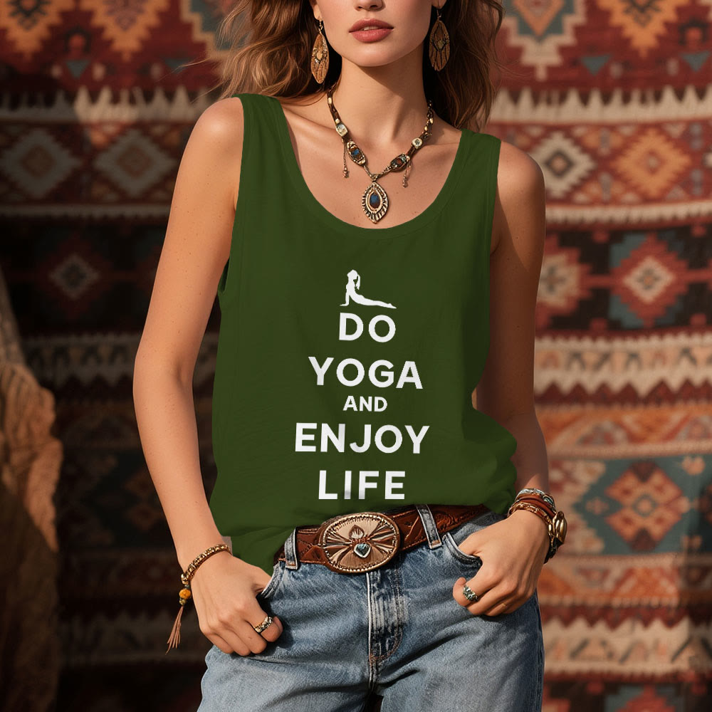 Olivenorma "DO YOGA AND ENJOY LIFE" Spiritual Tee Soft Sleeveless Women Tank - image 1