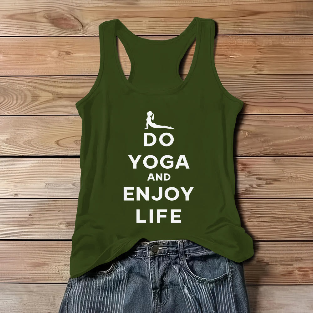 Olivenorma "DO YOGA AND ENJOY LIFE" Spiritual Tee Soft Sleeveless Women Tank - Green - 3XL - image 0