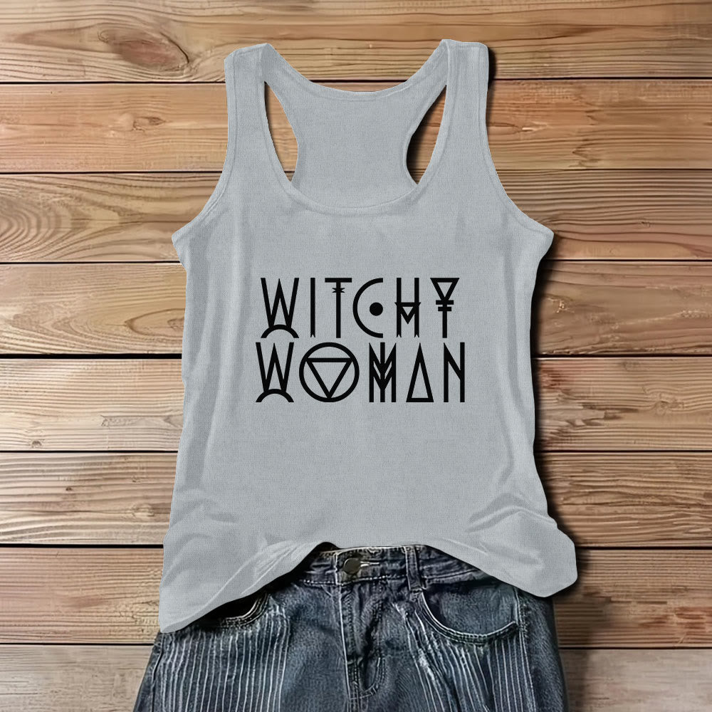 Olivenorma "WITCHY WOMAN" Spiritual Tee Women Tank Top - Gray - 3XL - image 6