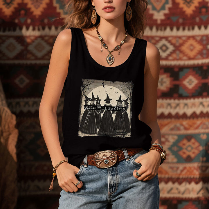 Olivenorma "GIRLS WILL HELP GIRLS" Girls' Power Witches Spiritual Sleeveless T-Shirt - image 5