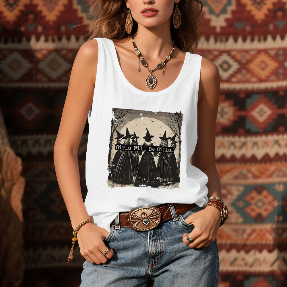 Olivenorma "GIRLS WILL HELP GIRLS" Girls' Power Witches Spiritual Sleeveless T-Shirt - image 7