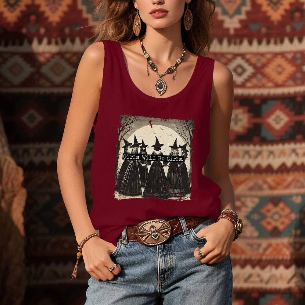 Olivenorma "GIRLS WILL HELP GIRLS" Girls' Power Witches Spiritual Sleeveless T-Shirt - image 1