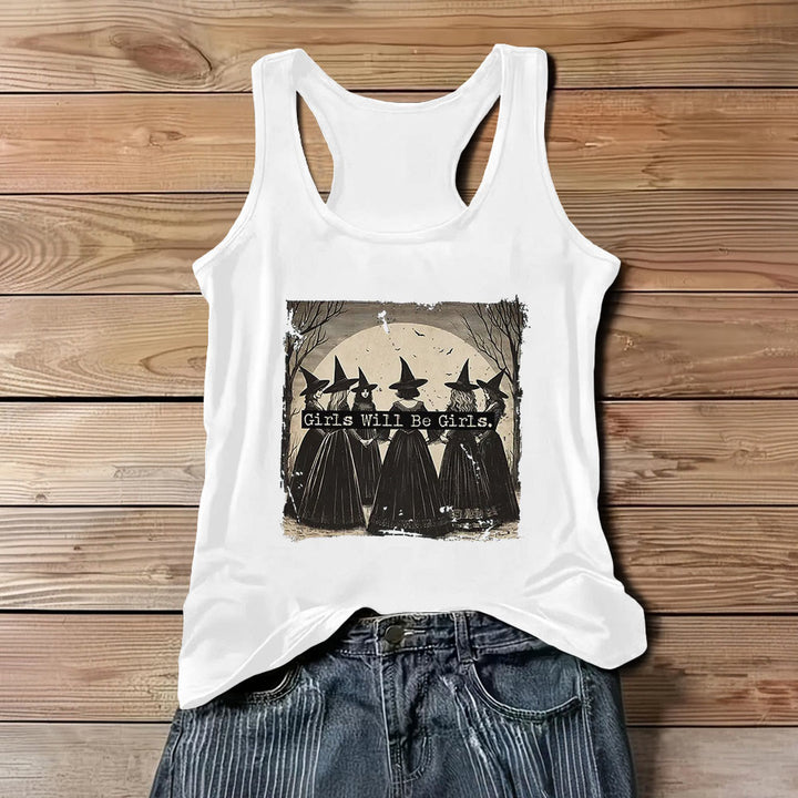 Olivenorma "GIRLS WILL HELP GIRLS" Girls' Power Witches Spiritual Sleeveless T-Shirt - White - 3XL - image 7