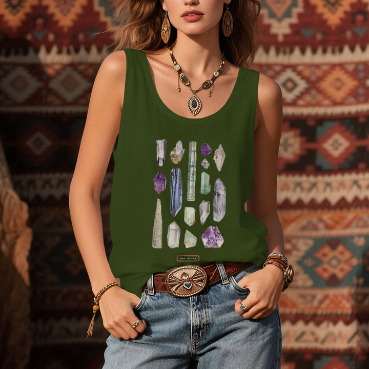 Olivenorma "ROCK CRYSTALS" Minerals Raw Gemstones Ladies Sleeveless T-Shirt   - image 11