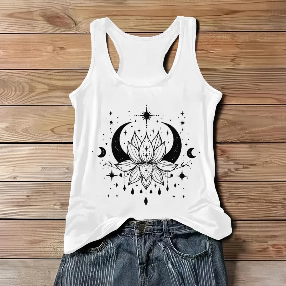 Olivenorma Yoga Lotus Racerback Tank Tops - White - 3XL - image 2