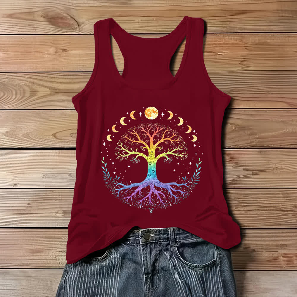 Olivenorma Elastic Loose Tree Of Life Tank Top - Red - 3XL - image 6
