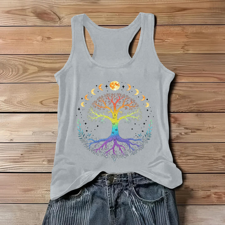 Olivenorma Elastic Loose Tree Of Life Tank Top - Gray - 3XL - image 4