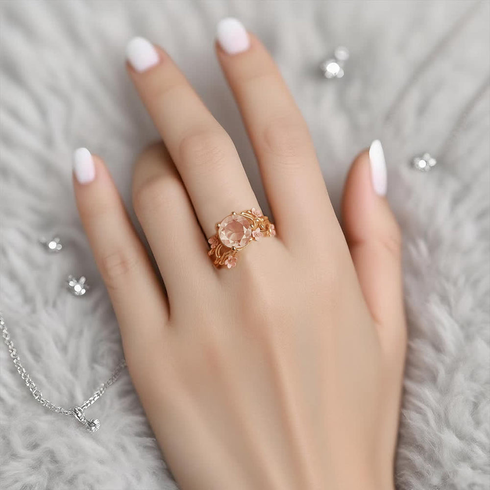 Olivenorma Enchanted Sakura Grove Rose Quartz Ring - image 2