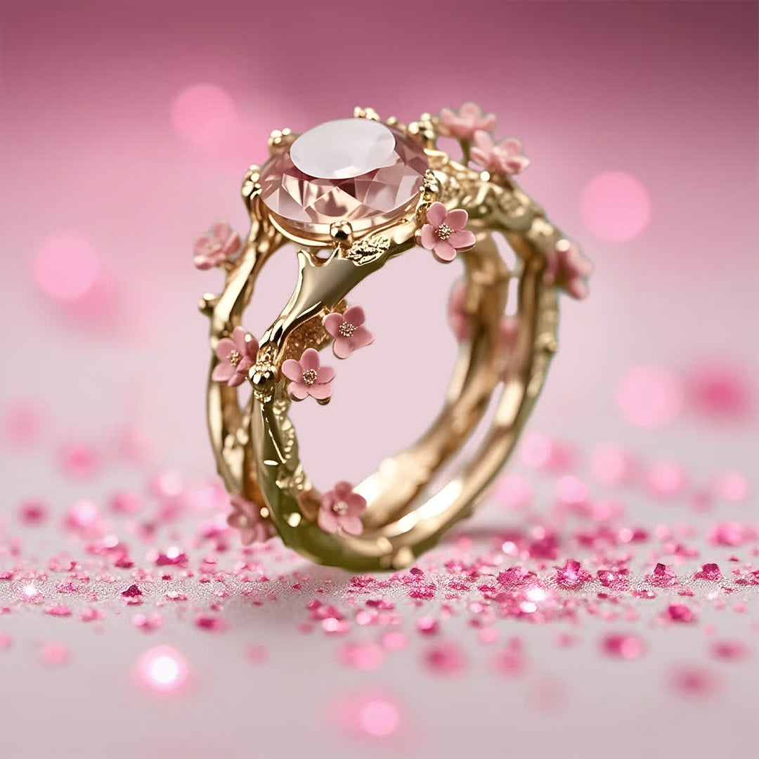 Olivenorma Enchanted Sakura Grove Rose Quartz Ring - image 3