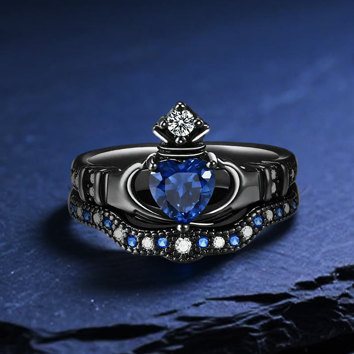 Olivenorma Pluto's Heart Sapphire Love Ring - US 11 - image 1