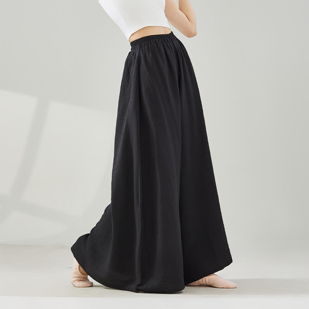 Olivenorma Viscose Drape Yoga Wide-Leg Flared Pants - Black - One Size Fits All - image 6