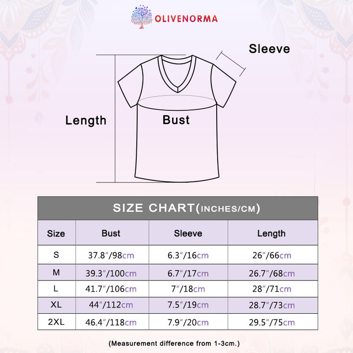 Olivenorma PEACE & LOVE Butterfly Short Sleeve V-Neck Tee Cotton T-Shirt - image 7