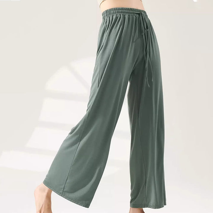 Olivenorma Modal Straight-Leg Wide-Leg Yoga Pants - Gray-Green - XL - image 12