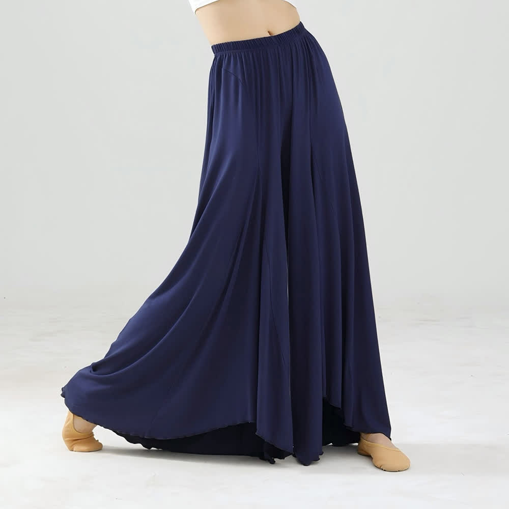 Olivenorma Modal Loose Flowy Ruffle Yoga Pants - Navy Blue - XL - image 9