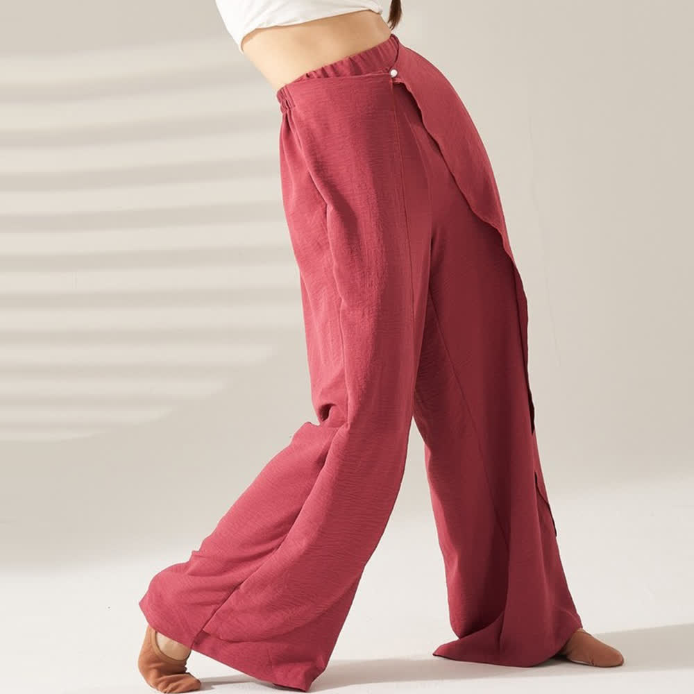 Olivenorma Polyester Flowy Wide-Leg Elastic Yoga Pants - image 2