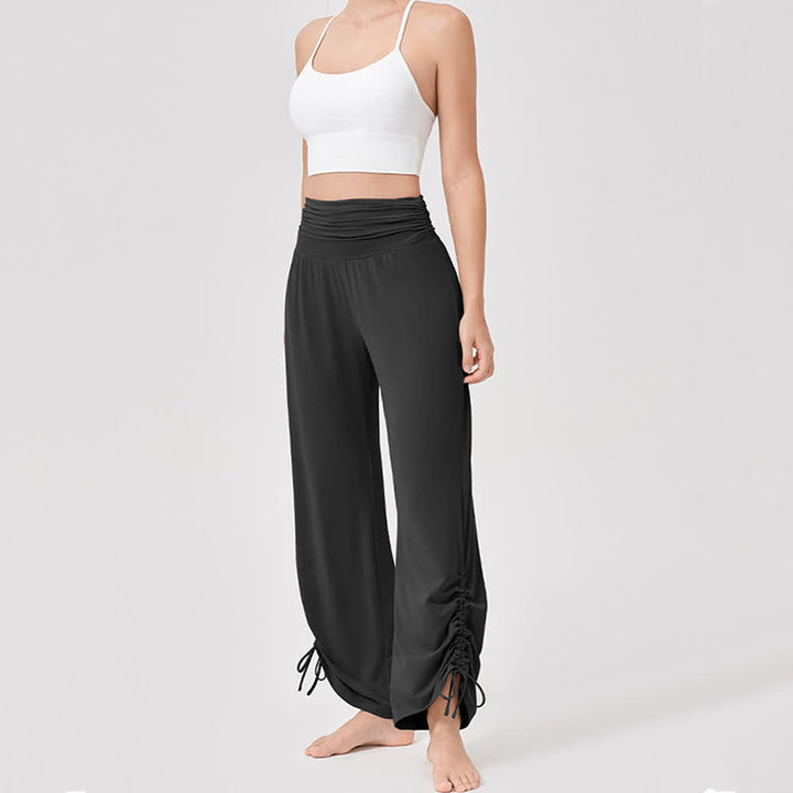 Olivenorma Viscose High-Waist Loose-Fit Shirred Yoga Pants - image 30