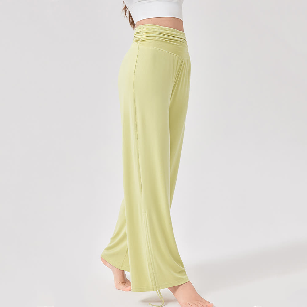 Olivenorma Viscose High-Waist Loose-Fit Shirred Yoga Pants - image 7