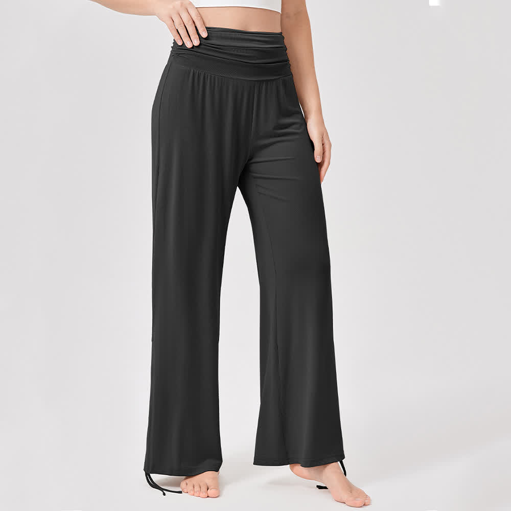 Olivenorma Viscose High-Waist Loose-Fit Shirred Yoga Pants - image 31