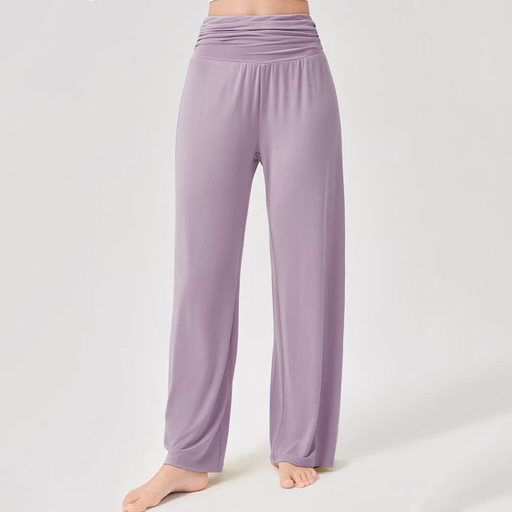 Olivenorma Viscose High-Waist Loose-Fit Shirred Yoga Pants - image 19