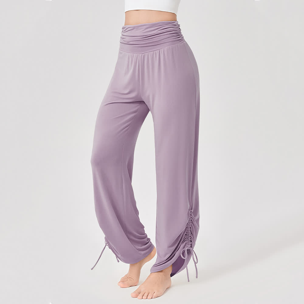 Olivenorma Viscose High-Waist Loose-Fit Shirred Yoga Pants - image 17