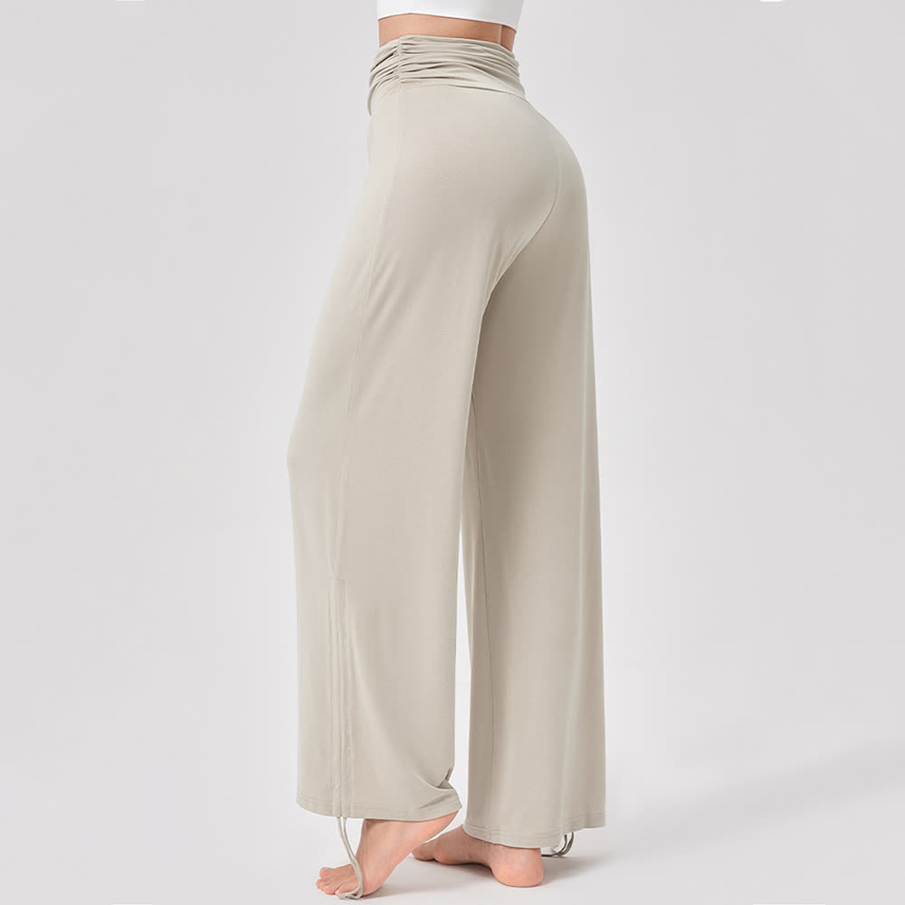 Olivenorma Viscose High-Waist Loose-Fit Shirred Yoga Pants - image 2
