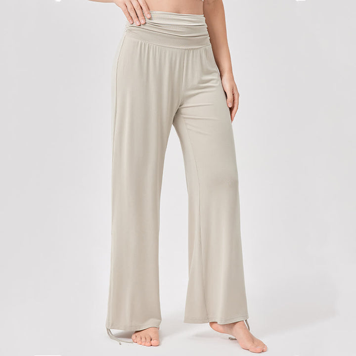 Olivenorma Viscose High-Waist Loose-Fit Shirred Yoga Pants - image 4