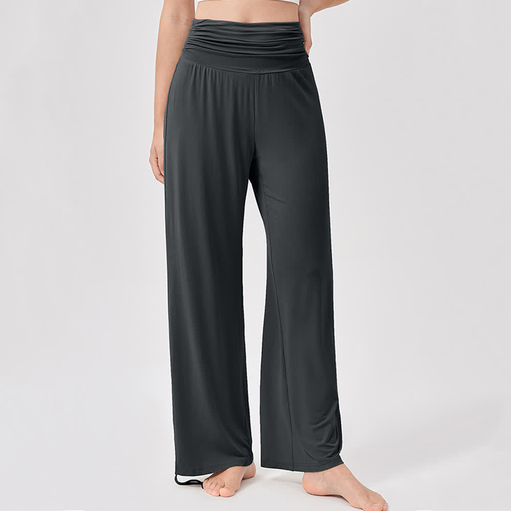 Olivenorma Viscose High-Waist Loose-Fit Shirred Yoga Pants - image 36