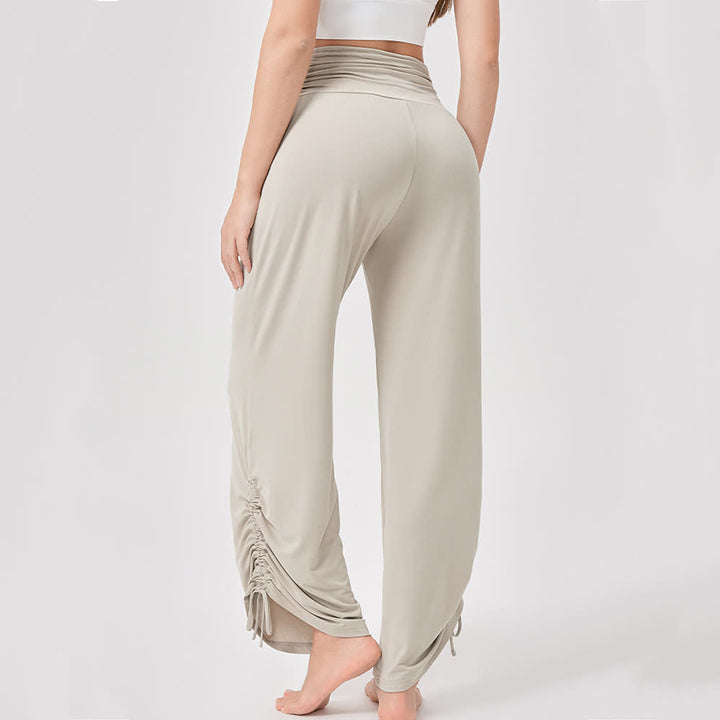 Olivenorma Viscose High-Waist Loose-Fit Shirred Yoga Pants - image 3