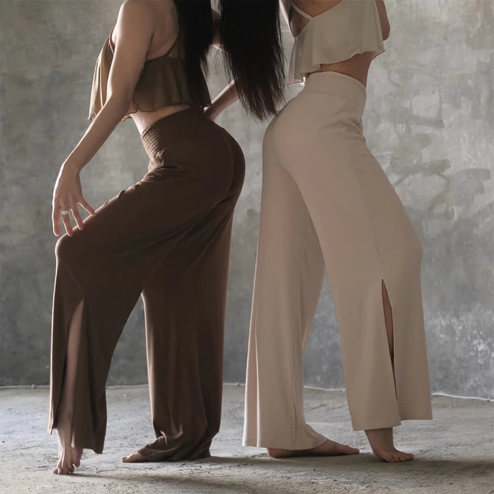 Olivenorma Cotton High-Waist Wide-Leg Slit Yoga Pants - image 12