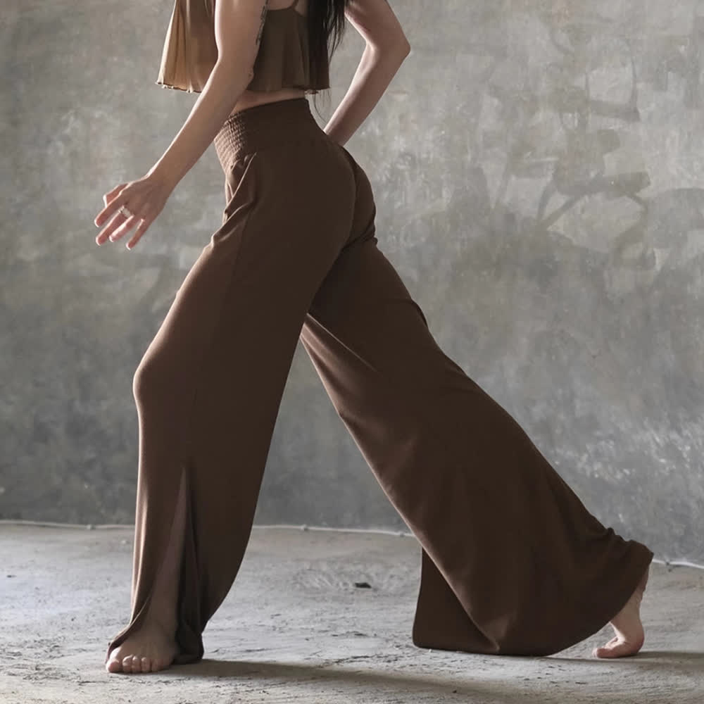 Olivenorma Cotton High-Waist Wide-Leg Slit Yoga Pants - image 5