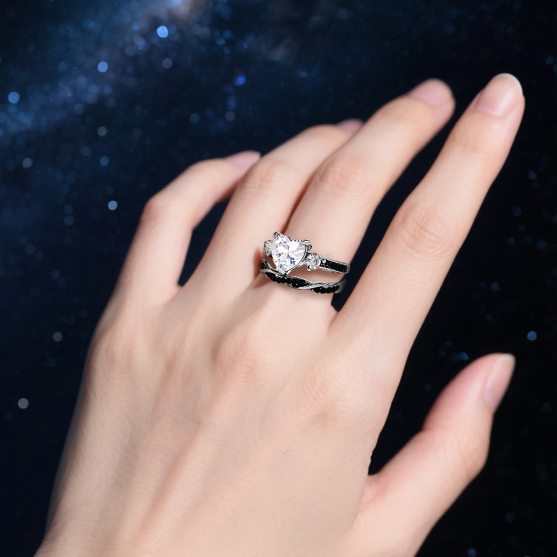 Olivenorma Hades' Heart Galaxy Moissanite Ring - image 1