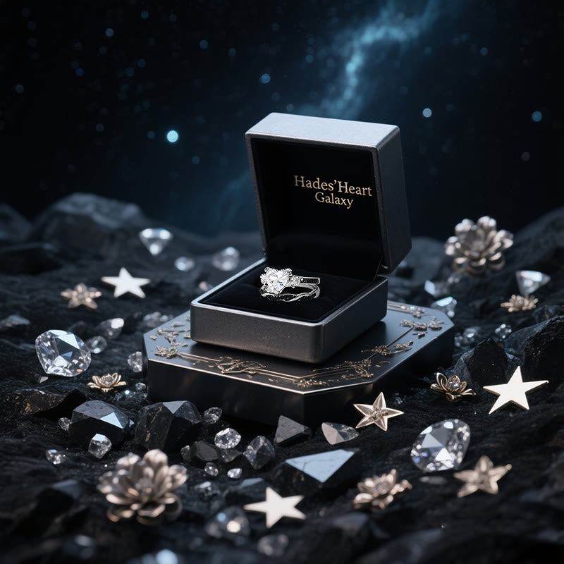 Olivenorma Hades' Heart Galaxy Moissanite Ring - image 2