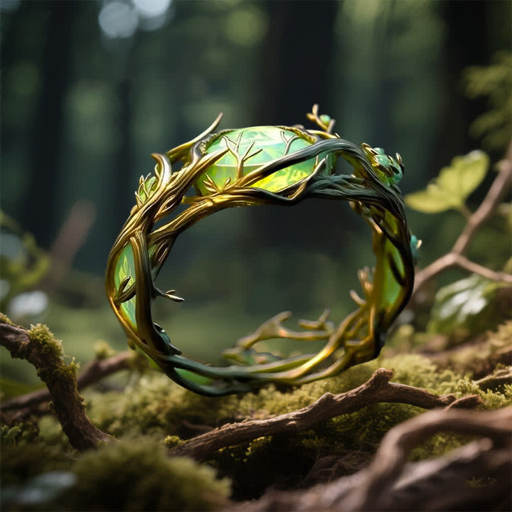 Olivenorma "Verdant Oath" Green Opal Nature Ring - image 3