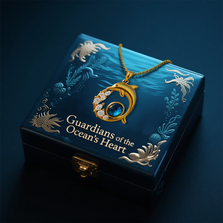 Olivenorma Guardians of the Ocean's Heart - Dolphin & Mermaid Necklace - image 3