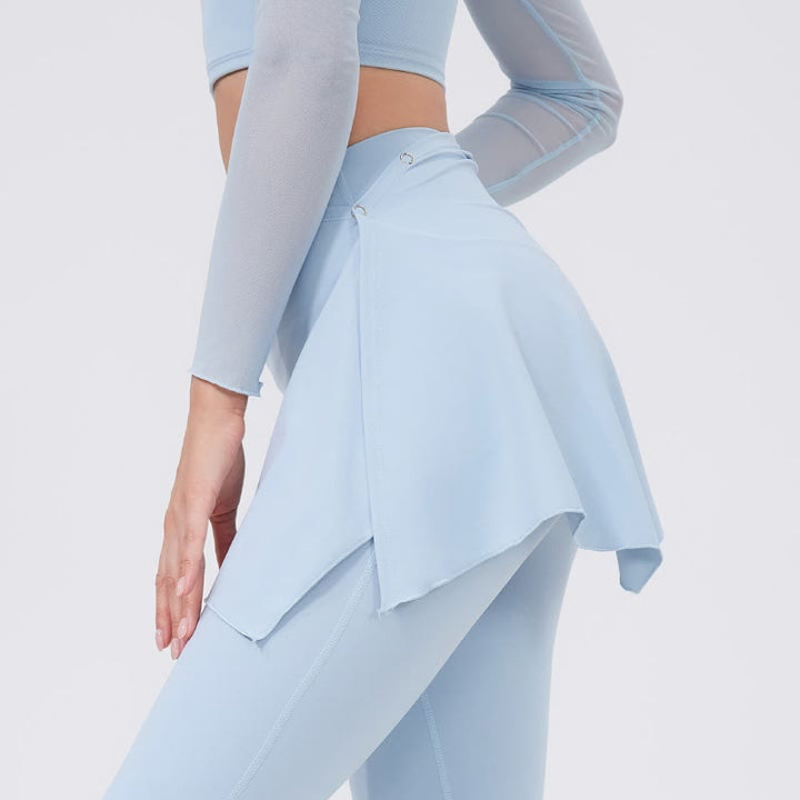 Olivenorma Wide Leg Flare Leggings 2Pcs Hip Cover Up And Yoga Pants Set - image 8