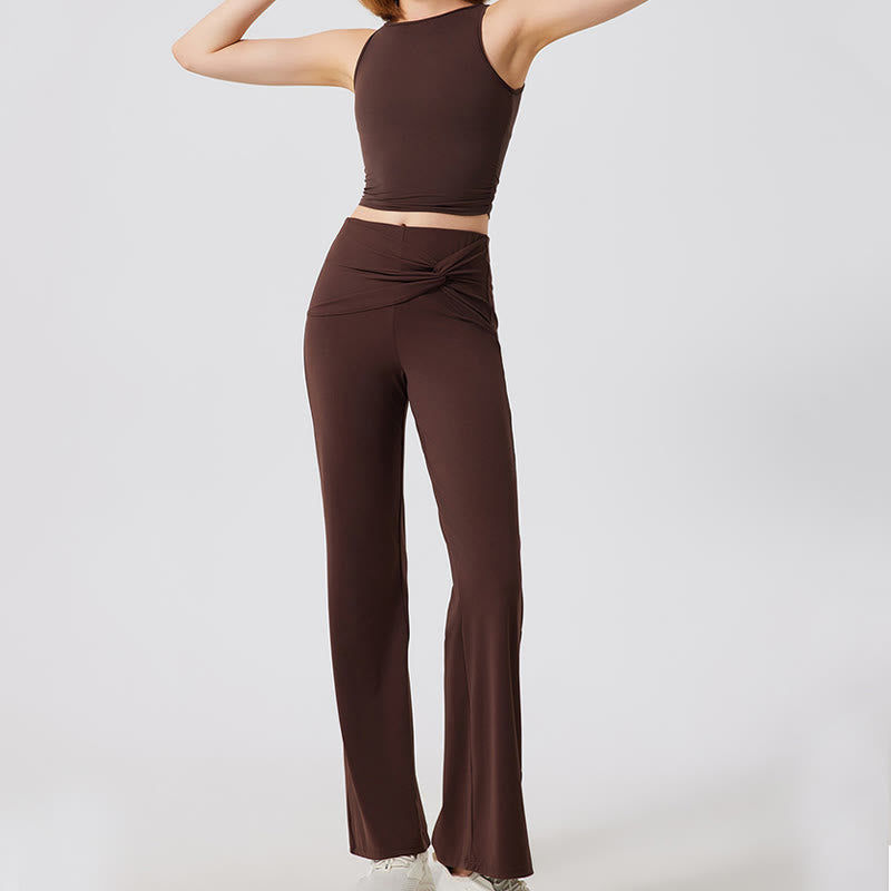 Olivenorma Wide Leg Yoga Pants Casual Knot Work Dress Pants - image 3