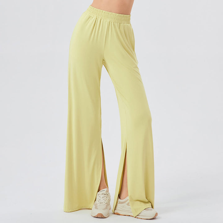 Olivenorma Lightweight Wide Leg Ventilated Loose Pants Casual Yoga Pants - Yellow - XL - image 1