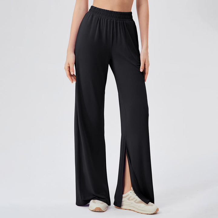 Olivenorma Lightweight Wide Leg Ventilated Loose Pants Casual Yoga Pants - Black - XL - image 13