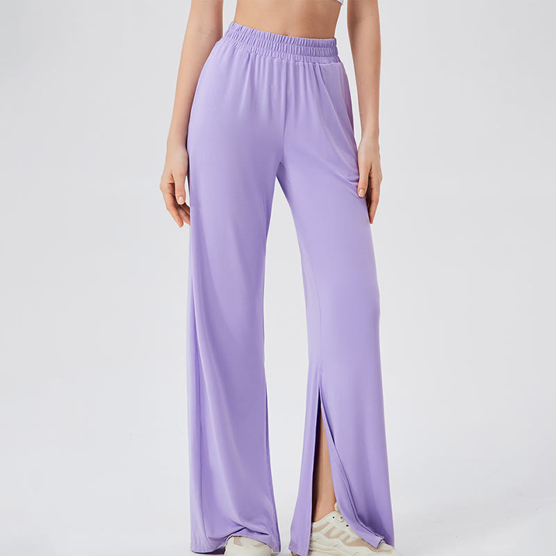 Olivenorma Lightweight Wide Leg Ventilated Loose Pants Casual Yoga Pants - Purple - XL - image 9