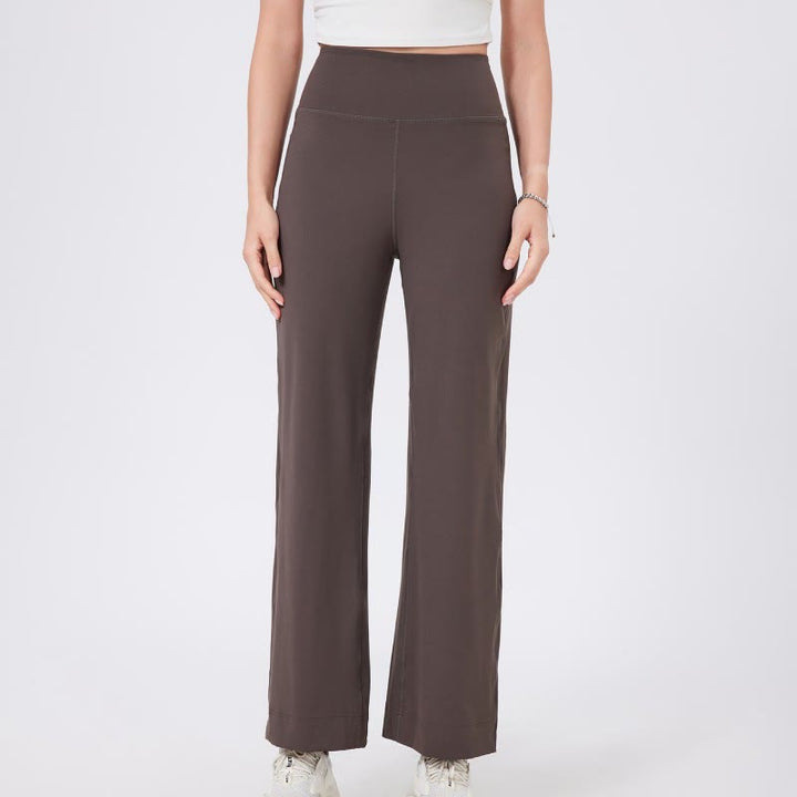 Olivenorma Versatile Straight-Leg Cut Mid Waist Stretch Dress Yoga Pants - Brown - XL - image 20