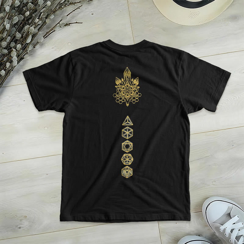 Olivenorma Soft Graphic Tee Metatron's Cube V-Neck Spiritual T-Shirts - image 2