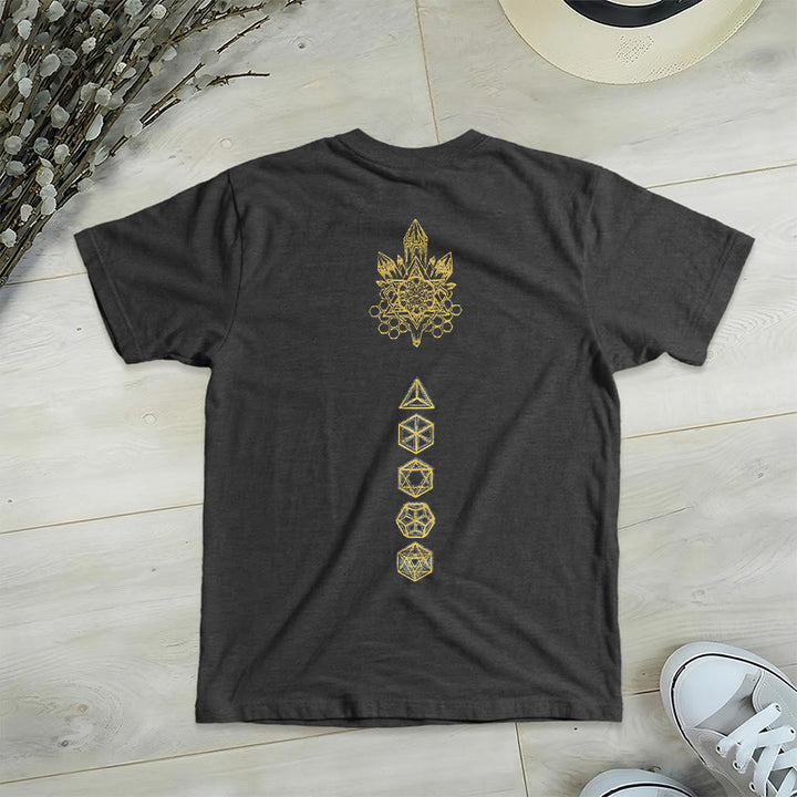 Olivenorma Soft Graphic Tee Metatron's Cube V-Neck Spiritual T-Shirts - image 14